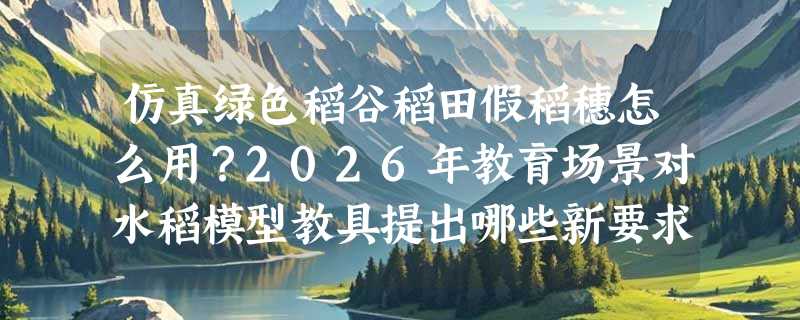 仿真绿色稻谷稻田假稻穗怎么用？2026年教育场景对水稻模型教具提出哪些新要求？