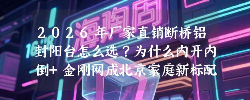 2026年厂家直销断桥铝封阳台怎么选？为什么内开内倒+金刚网成北京家庭新标配？
