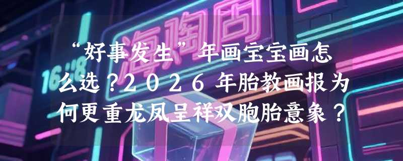 “好事发生”年画宝宝画怎么选？2026年胎教画报为何更重龙凤呈祥双胞胎意象？