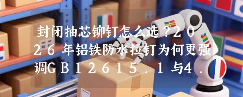 封闭抽芯铆钉怎么选？2026年铝铁防水拉钉为何更强调GB12615.1与4.8mm密封性？