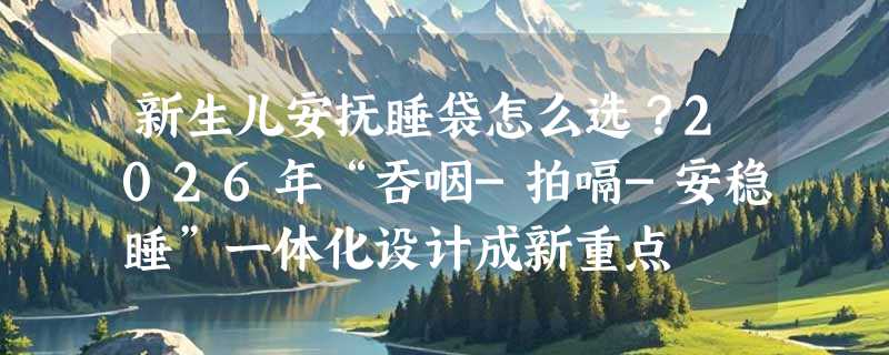 新生儿安抚睡袋怎么选？2026年“吞咽-拍嗝-安稳睡”一体化设计成新重点