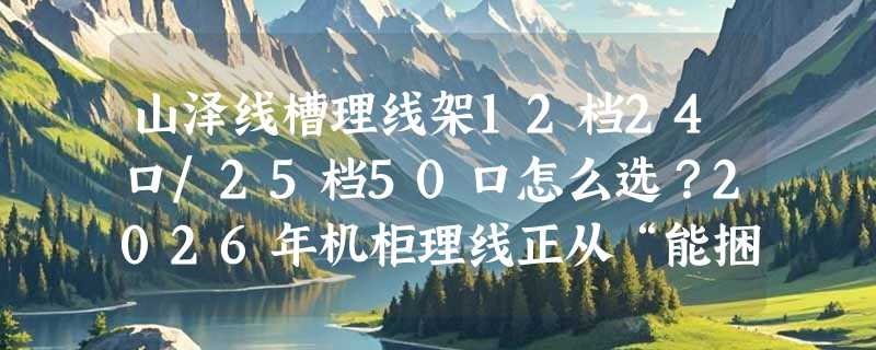 山泽线槽理线架12档24口/25档50口怎么选？2026年机柜理线正从“能捆住”升级为“可扩展、易运维”