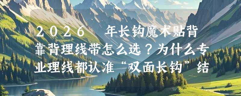 2026 年长钩魔术贴背靠背理线带怎么选？为什么专业理线都认准“双面长钩”结构？