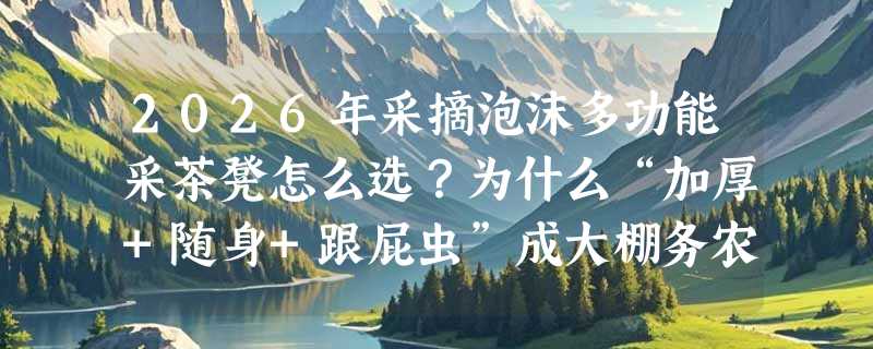 2026年采摘泡沫多功能采茶凳怎么选？为什么“加厚+随身+跟屁虫”成大棚务农新刚需？