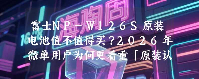 富士NP-W126S原装电池值不值得买？2026年微单用户为何更看重「原装认证」与「全链路兼容」？