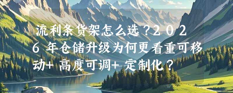 流利条货架怎么选？2026年仓储升级为何更看重可移动+高度可调+定制化？