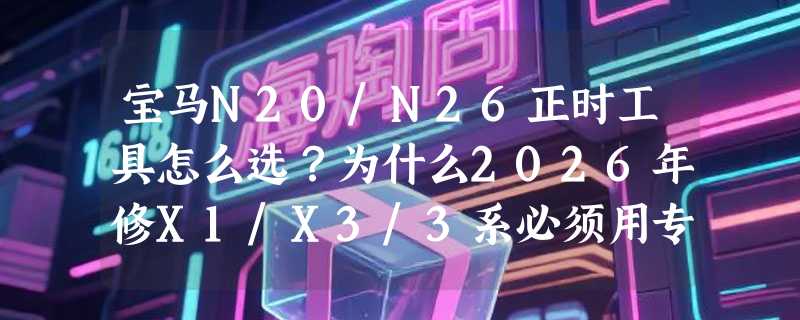 宝马N20/N26正时工具怎么选？为什么2026年修X1/X3/3系必须用专用凸轮轴固定器？