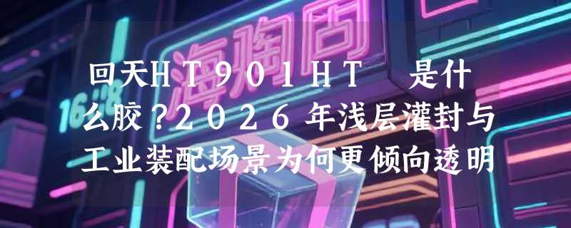 回天HT901HT 是什么胶？2026年浅层灌封与工业装配场景为何更倾向透明硅橡胶？