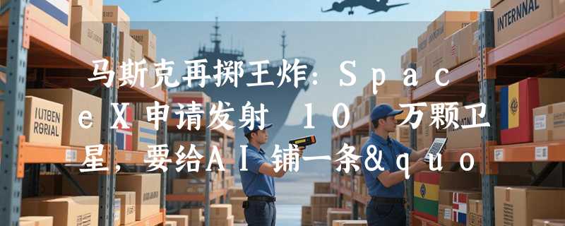 马斯克再掷王炸：SpaceX申请发射 10 万颗卫星，要给AI铺一条"太空高速公路"