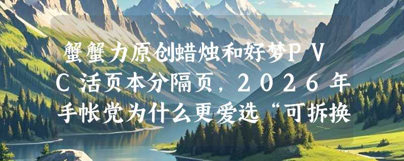 蟹蟹力原创蜡烛和好梦PVC活页本分隔页，2026年手帐党为什么更爱选“可拆换+微场景化”设计？