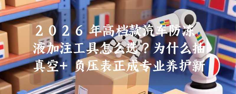 2026年高档款汽车防冻液加注工具怎么选？为什么抽真空+负压表正成专业养护新基准？