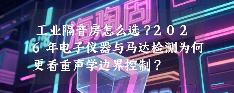 工业隔音房怎么选？2026年电子仪器与马达检测为何更看重声学边界控制？