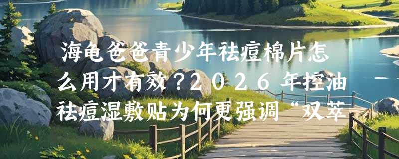 海龟爸爸青少年祛痘棉片怎么用才有效？2026年控油祛痘湿敷贴为何更强调“双萃+便携”？
