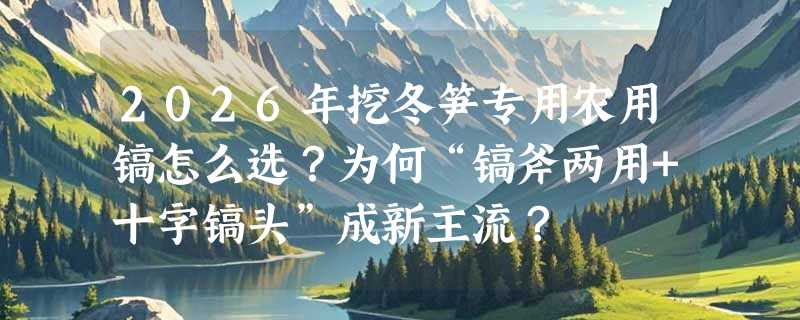 2026年挖冬笋专用农用镐怎么选？为何“镐斧两用+十字镐头”成新主流？