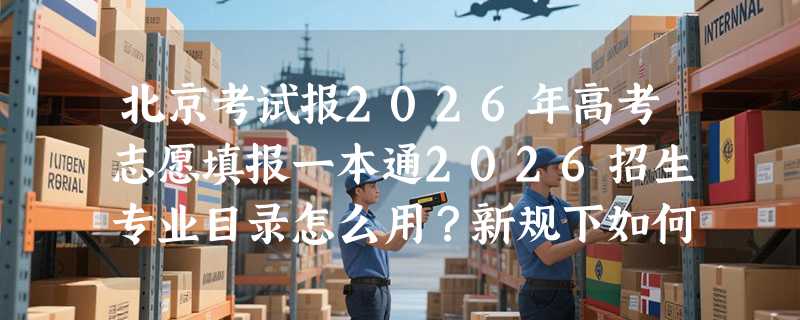 北京考试报2026年高考志愿填报一本通2026招生专业目录怎么用？新规下如何精准定位志愿？