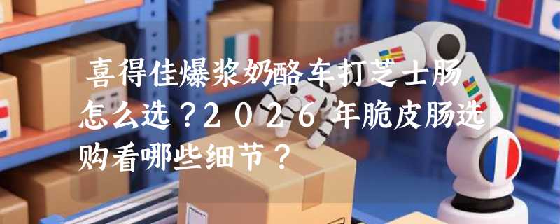 喜得佳爆浆奶酪车打芝士肠怎么选？2026年脆皮肠选购看哪些细节？