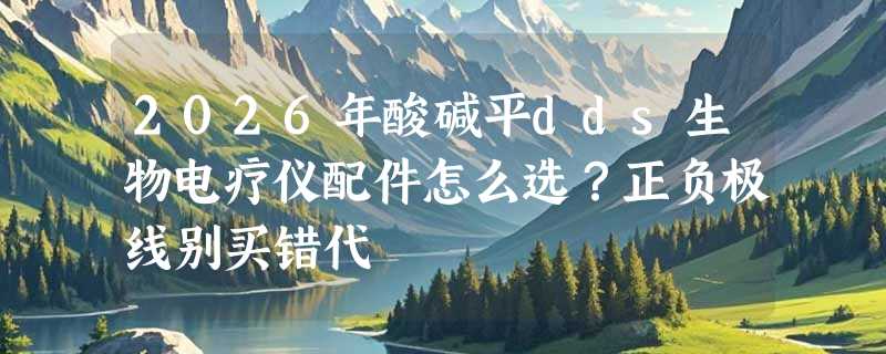 2026年酸碱平dds生物电疗仪配件怎么选？正负极线别买错代