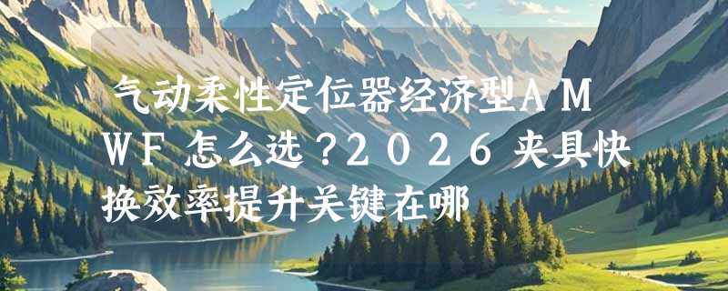 气动柔性定位器经济型AMWF怎么选？2026夹具快换效率提升关键在哪