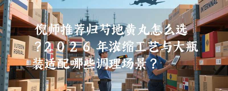 倪师推荐归芍地黄丸怎么选？2026年浓缩工艺与大瓶装适配哪些调理场景？