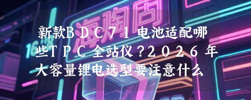 新款BDC71电池适配哪些TPC全站仪？2026年大容量锂电选型要注意什么