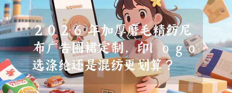 2026年加厚磨毛精纺尼布广告围裙定制，印logo选涤纶还是混纺更划算？