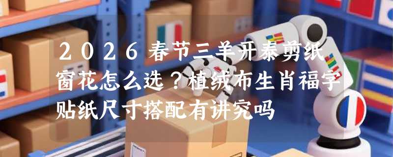 2026春节三羊开泰剪纸窗花怎么选？植绒布生肖福字贴纸尺寸搭配有讲究吗