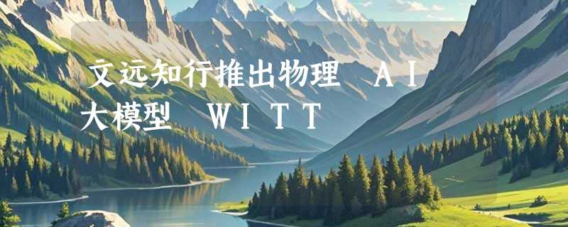 文远知行推出物理 AI 大模型 WITT