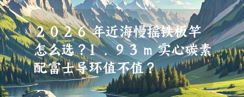 2026年近海慢摇铁板竿怎么选？1.93m实心碳素配富士导环值不值？