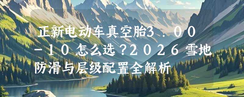 正新电动车真空胎3.00-10怎么选？2026雪地防滑与层级配置全解析