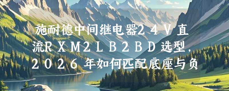施耐德中间继电器24V直流RXM2LB2BD选型，2026年如何匹配底座与负载？