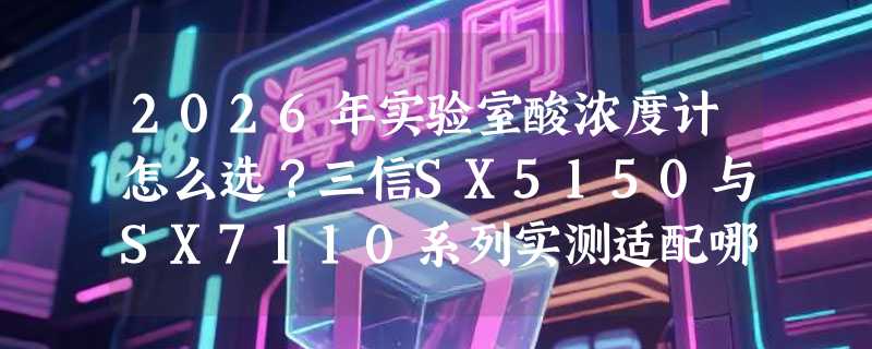 2026年实验室酸浓度计怎么选？三信SX5150与SX7110系列实测适配哪些场景？