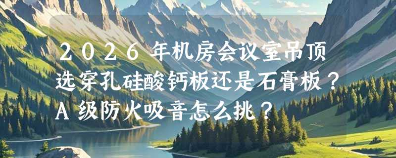 2026年机房会议室吊顶选穿孔硅酸钙板还是石膏板？A级防火吸音怎么挑？