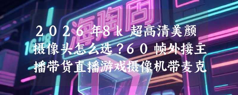 2026年8k超高清美颜摄像头怎么选？60帧外接主播带货直播游戏摄像机带麦克风家用值得买吗