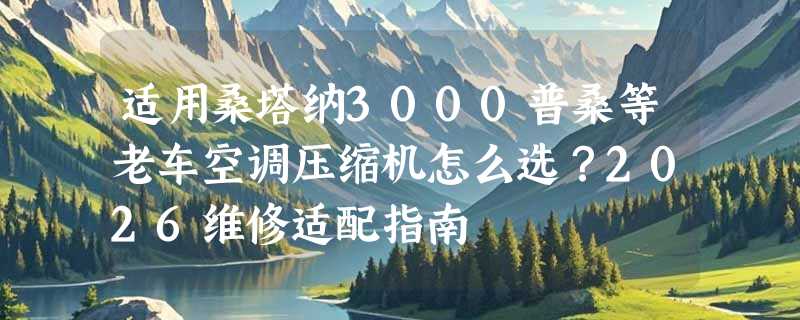 适用桑塔纳3000普桑等老车空调压缩机怎么选？2026维修适配指南