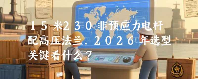 15米230非预应力电杆配高压法兰，2026年选型关键看什么？