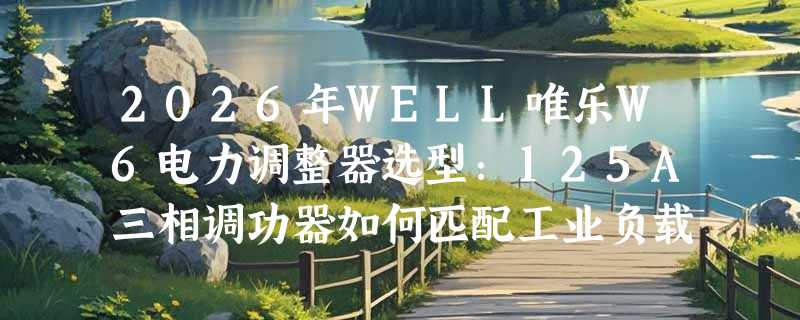 2026年WELL唯乐W6电力调整器选型：125A三相调功器如何匹配工业负载？