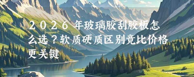 2026年玻璃胶刮胶板怎么选？软质硬质区别竟比价格更关键