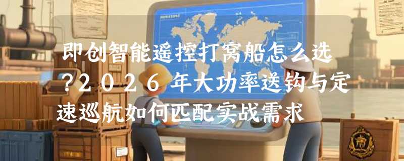 即创智能遥控打窝船怎么选？2026年大功率送钩与定速巡航如何匹配实战需求