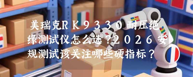 美瑞克RK9330耐压绝缘测试仪怎么选？2026安规测试该关注哪些硬指标？