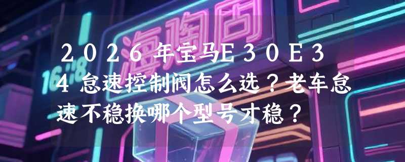 2026年宝马E30E34怠速控制阀怎么选？老车怠速不稳换哪个型号才稳？