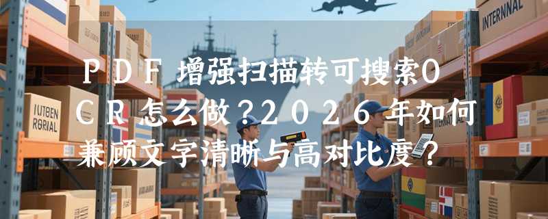 PDF增强扫描转可搜索OCR怎么做？2026年如何兼顾文字清晰与高对比度？