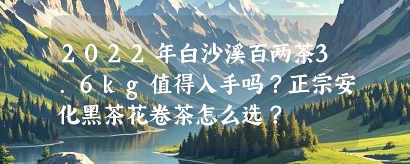 2022年白沙溪百两茶3.6kg值得入手吗？正宗安化黑茶花卷茶怎么选？