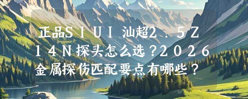 正品SIUI汕超2.5Z14N探头怎么选？2026金属探伤匹配要点有哪些？