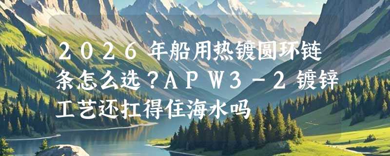 2026年船用热镀圆环链条怎么选？APW3-2镀锌工艺还扛得住海水吗