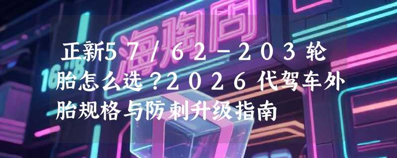 正新57/62-203轮胎怎么选？2026代驾车外胎规格与防刺升级指南