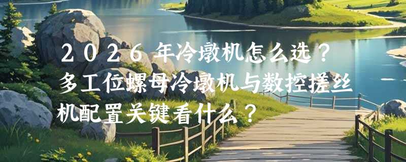 2026年冷墩机怎么选？多工位螺母冷墩机与数控搓丝机配置关键看什么？