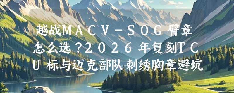 越战MACV-SOG臂章怎么选？2026年复刻TCU标与迈克部队刺绣胸章避坑指南