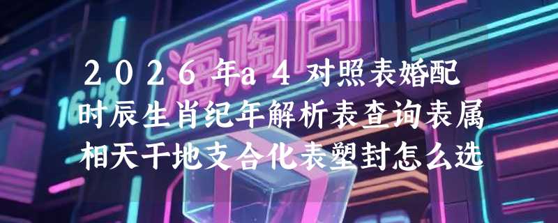 2026年a4对照表婚配时辰生肖纪年解析表查询表属相天干地支合化表塑封怎么选？