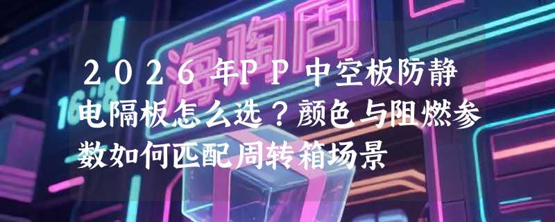 2026年PP中空板防静电隔板怎么选？颜色与阻燃参数如何匹配周转箱场景