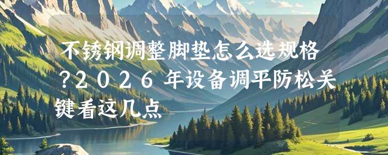 不锈钢调整脚垫怎么选规格？2026年设备调平防松关键看这几点